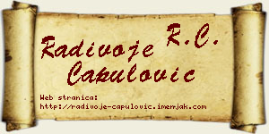 Radivoje Capulović vizit kartica